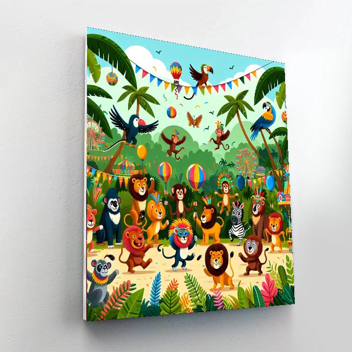 Joyful Jungle Carnival Painting Number Kit