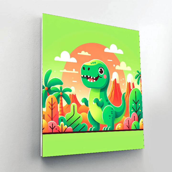 Sunny T-rex Number Painting