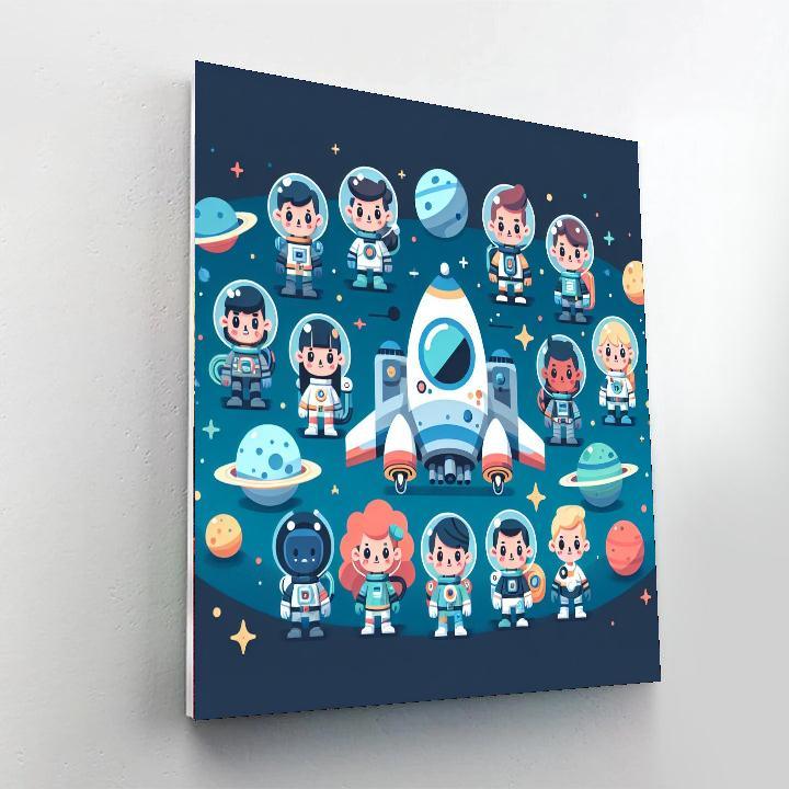 Courageous Space Heroes Paint By Color