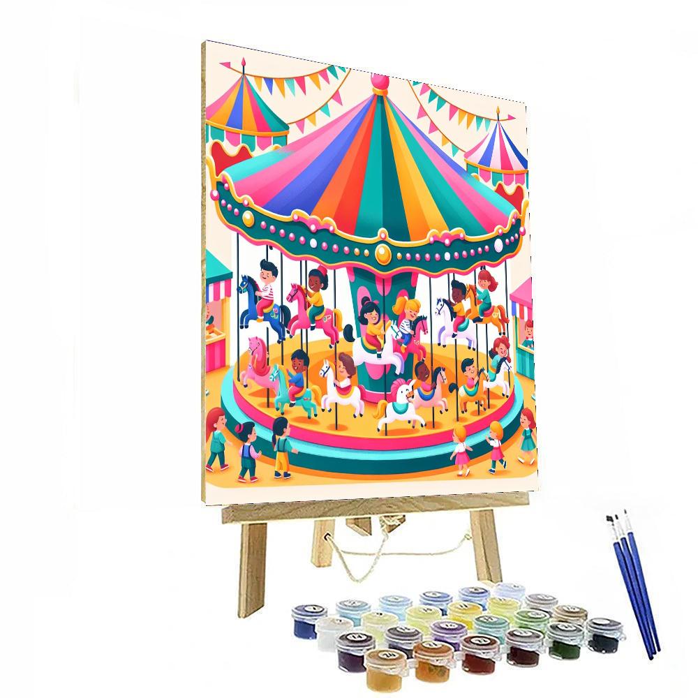 Merry Go Round Fun DIY Paint By Numbers