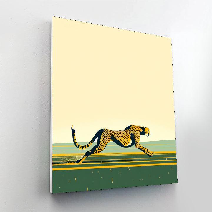 Cheery Cheetah Chase Number Painting