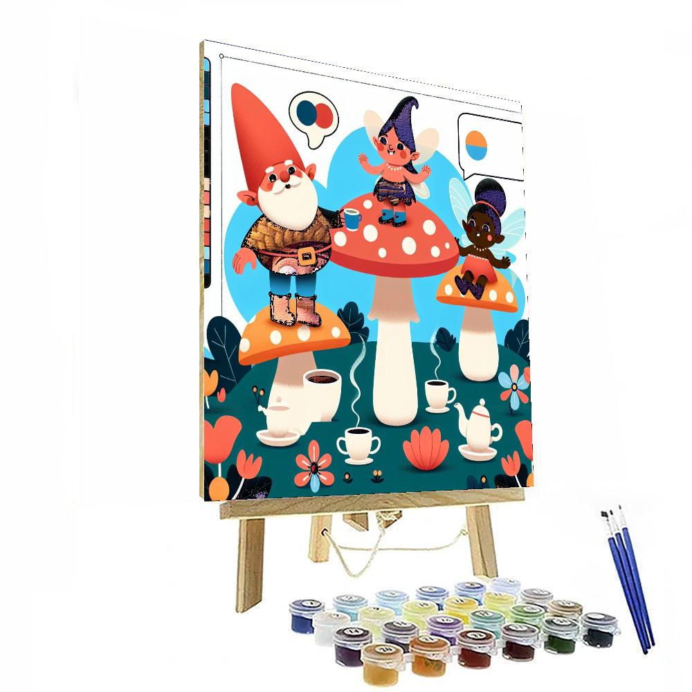 Twirling Toadstool Tea Party Numbered Painting Kits