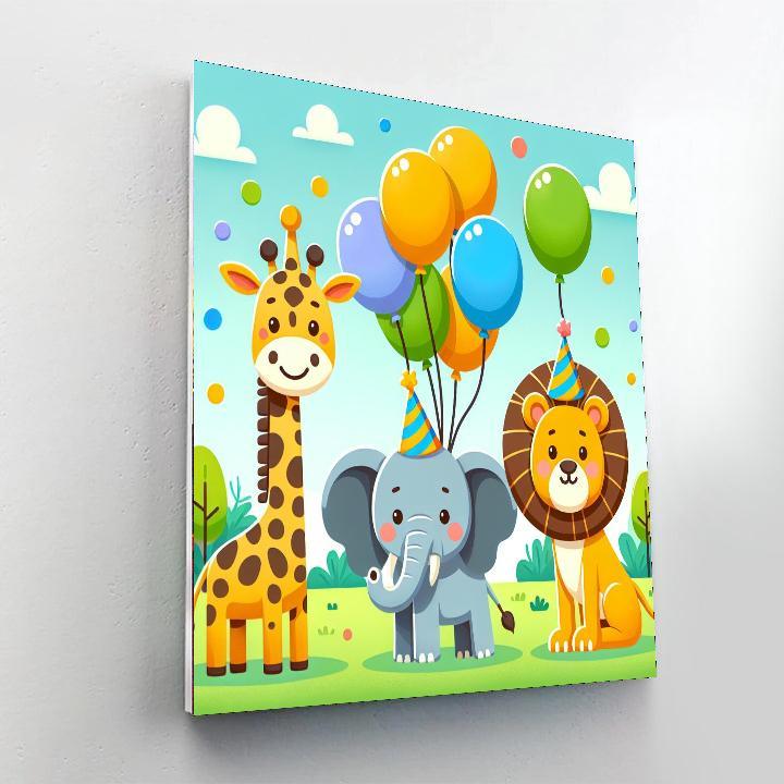 Zoo Animals Celebration DIY Paint By Numbers