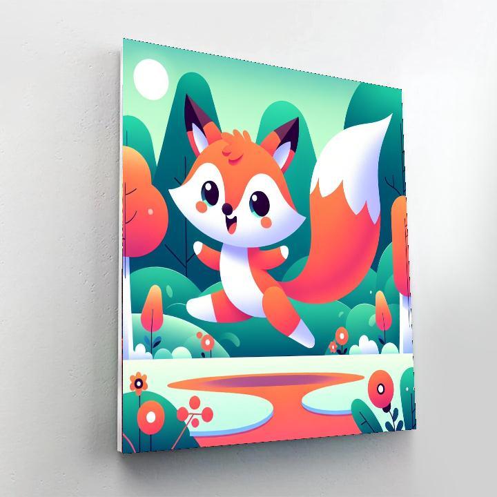 Playful Fox Tails Number Painting