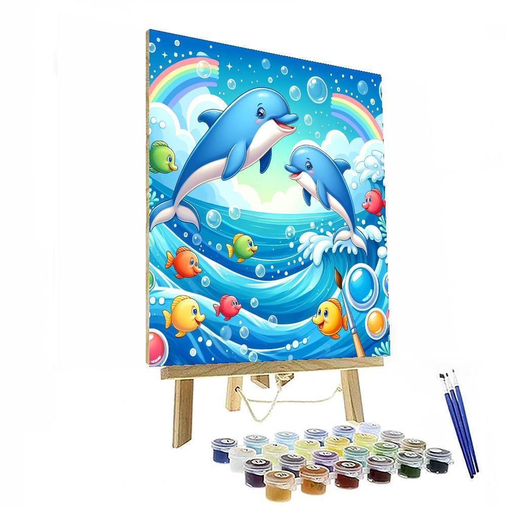 Oceanic Dolphin Dance Paint By Numbers