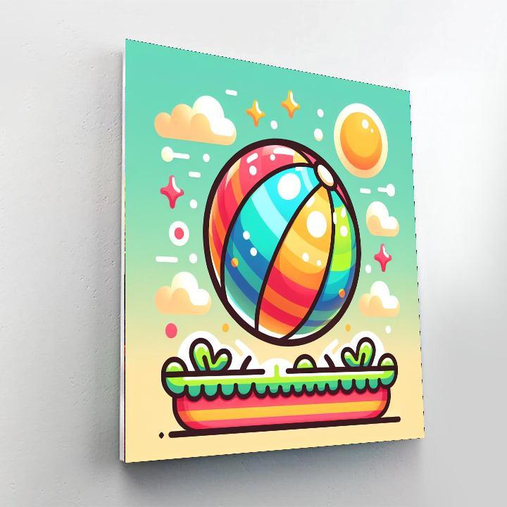 Playful Bouncing Ball Number Painting