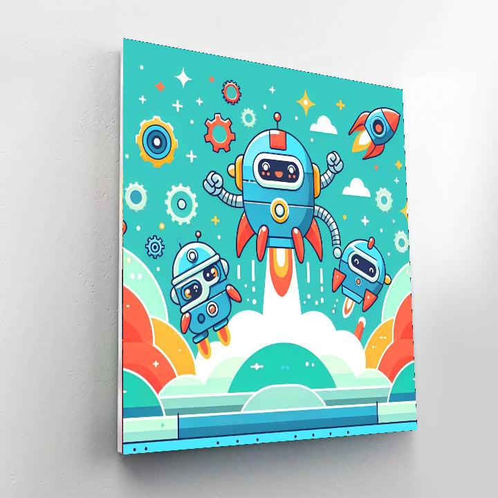 Robots And Rockets Numbered Painting Kits