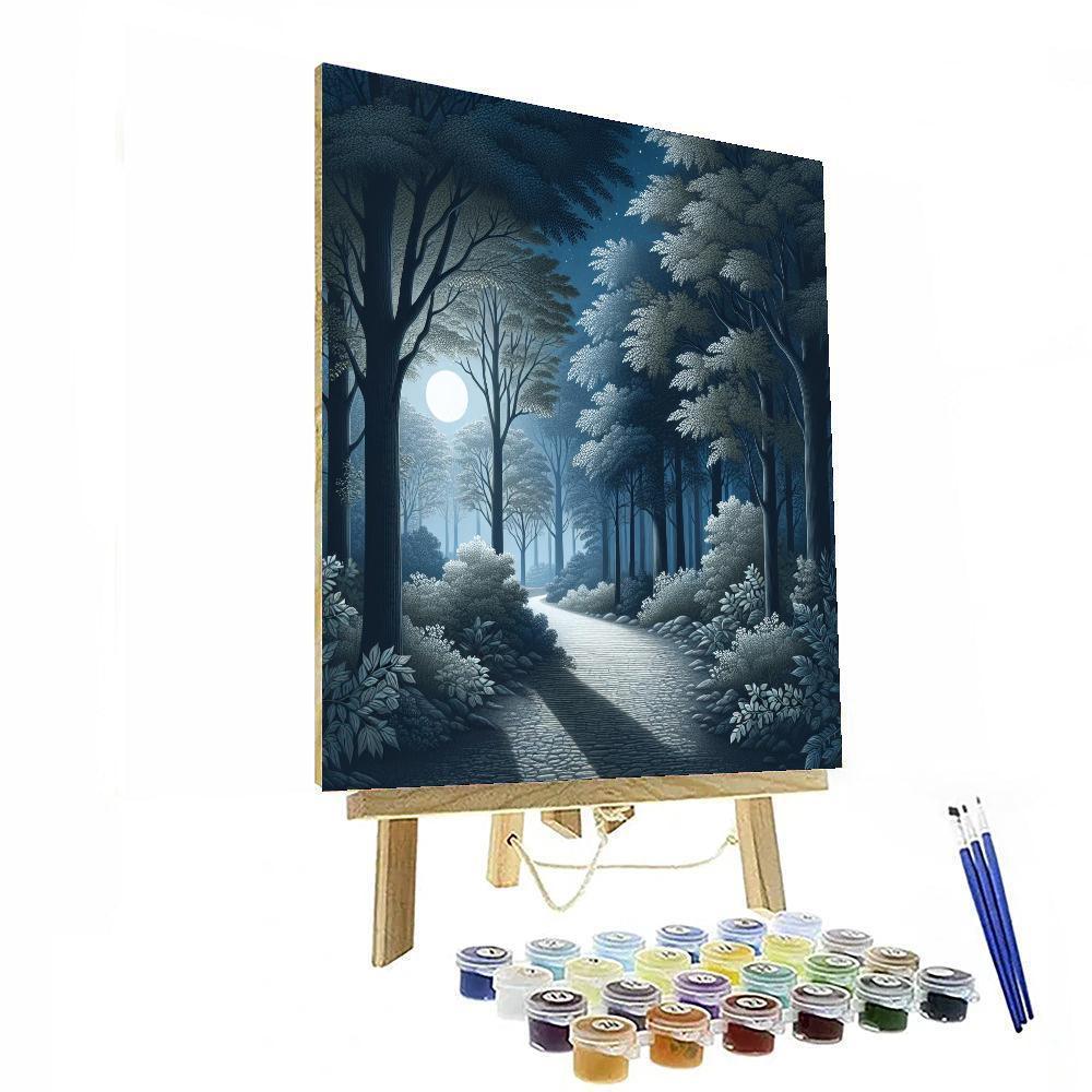 Mystical Moonlit Pathway Number Painting