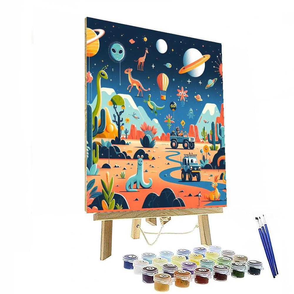 Spacey Safari Paint By Numbers Art