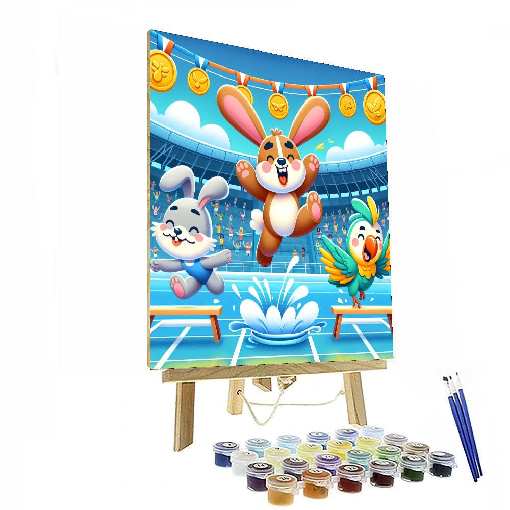Joyful Animal Olympics Paint By Numbers Kits