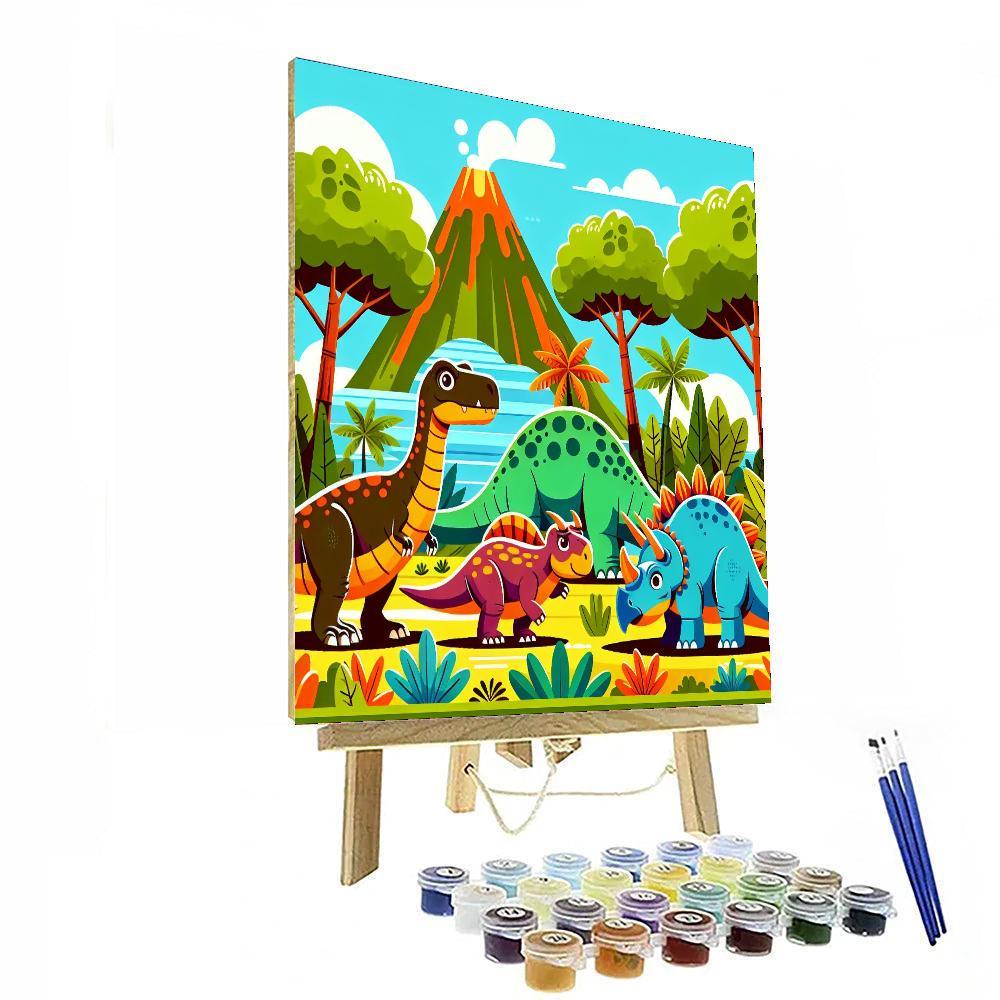 Dinosaurs' Time Machine Numbered Painting Kits