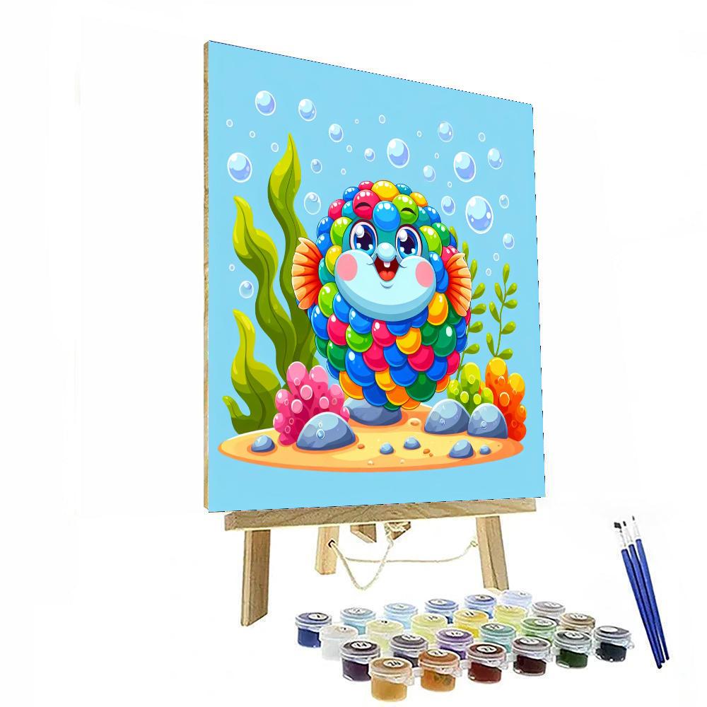 Cheerful Rainbow Fish DIY Paint By Numbers