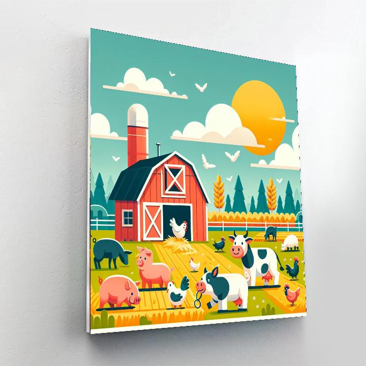 Adventurous Farmyard Friends Paint By Numbers Art