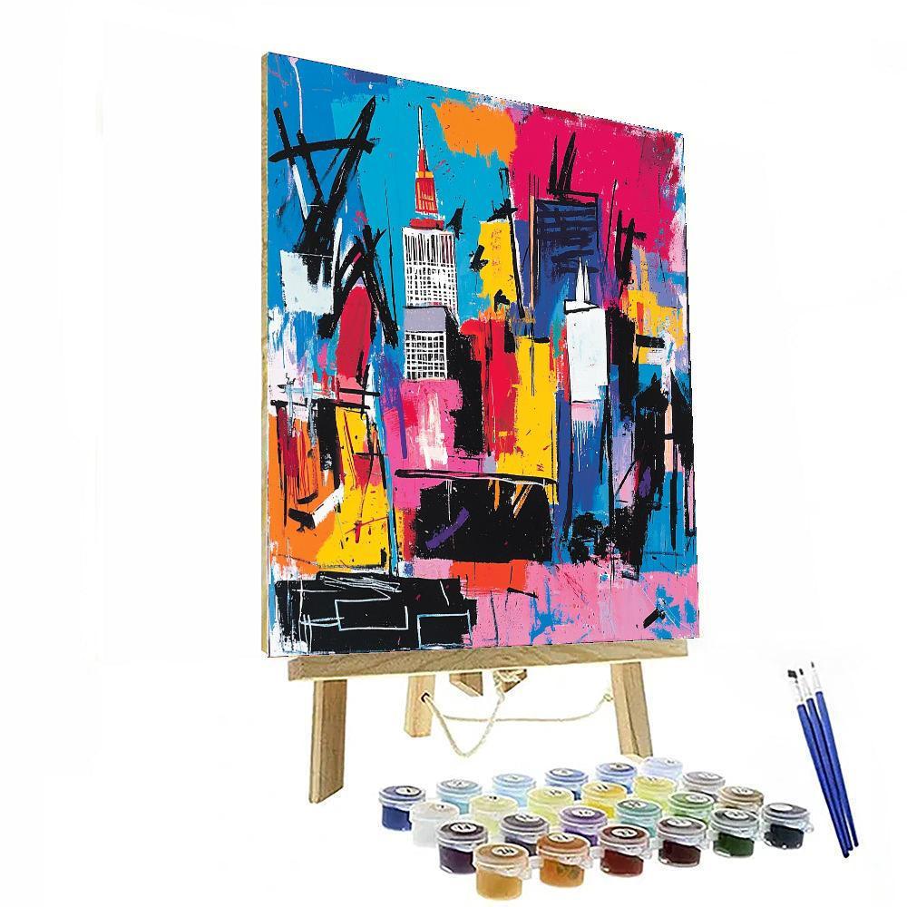 Jean-Michel Basquiat Inspired Urban Landscape  Paint By Color