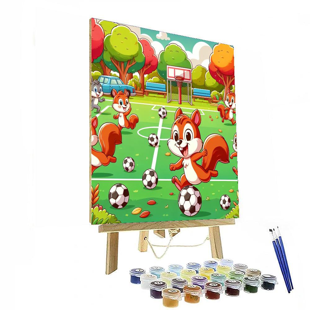Sporty Squirrels Painting Number Kit