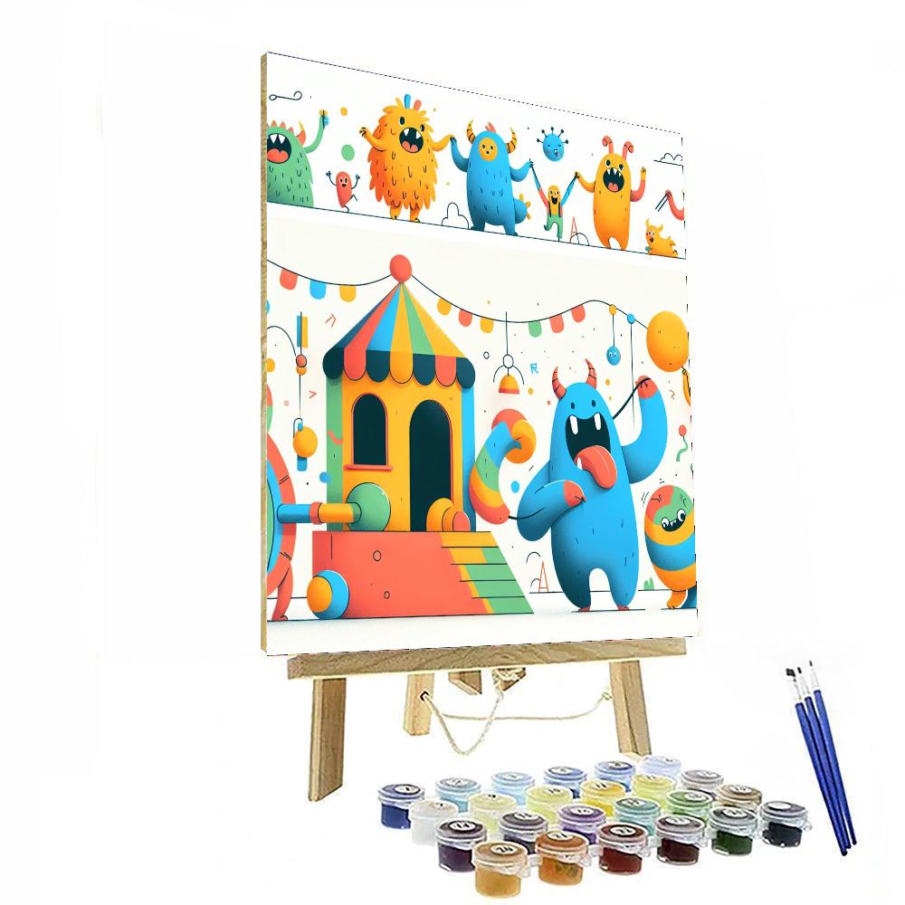 Monster Mania Funhouse Painting Number Kit