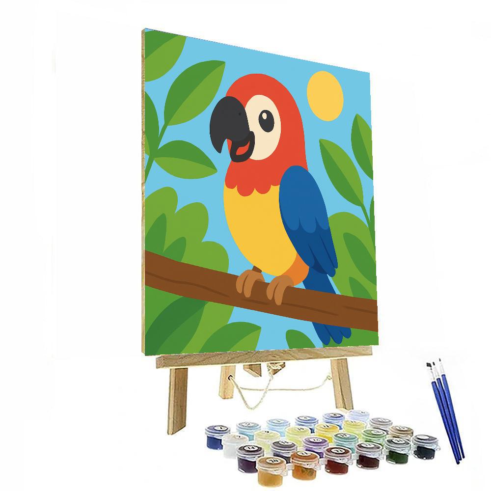 Brightly Coloured Parrot Painting By Numbers Kit