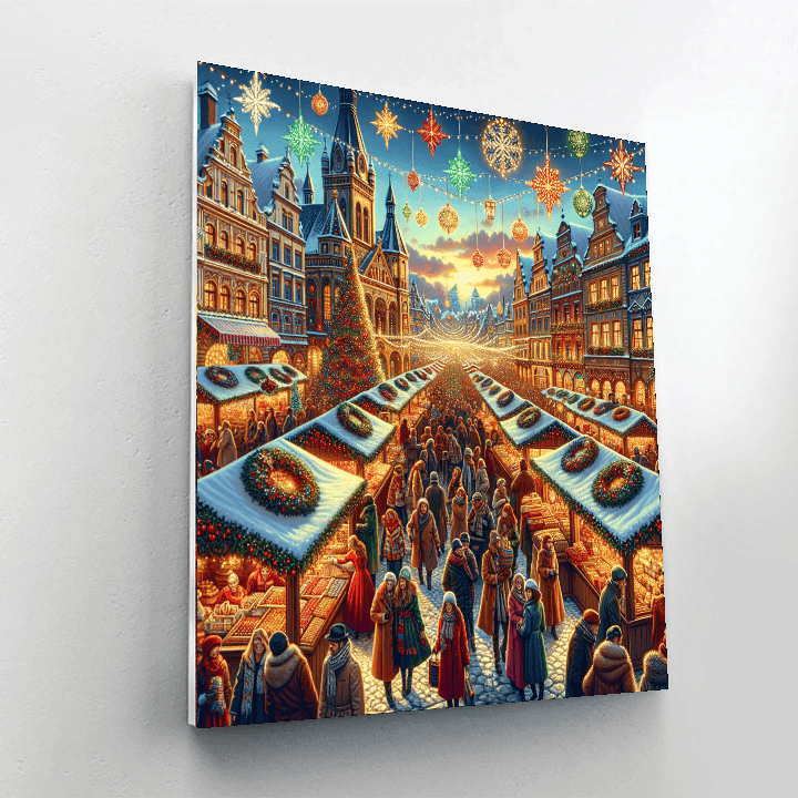 Harrogate Christmas Market - England Painting By Numbers Kit