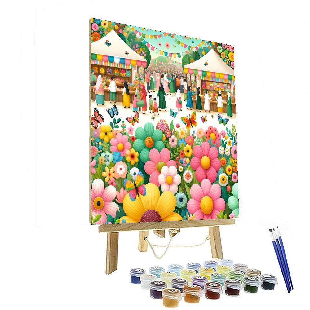 Enchanted Flower Festival Painting By Numbers Kit