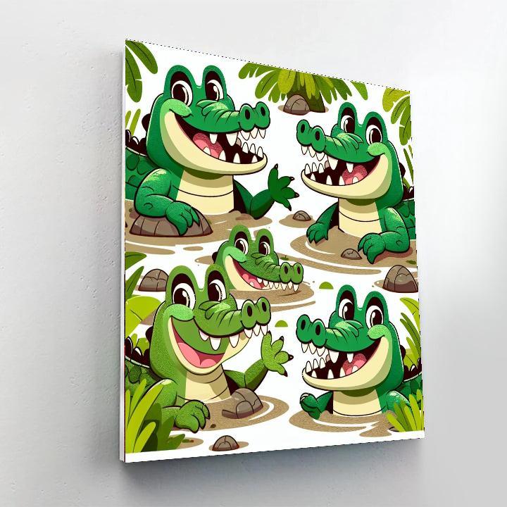 Snappy Crocodiles Paint By Numbers Art