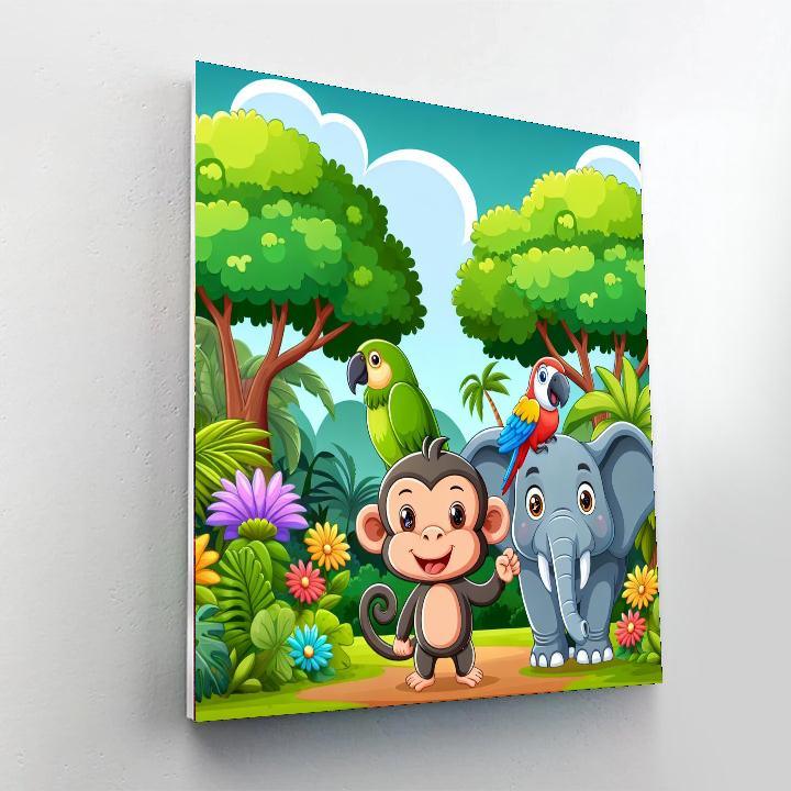 Jungle Adventure Safari Paint By Numbers Art