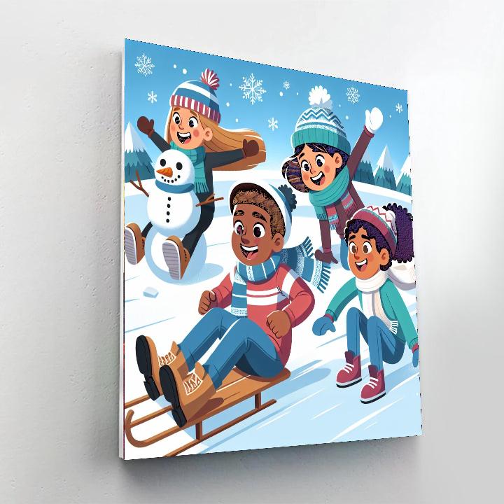 Winter Festivities In Snowland Painting By Numbers Kit