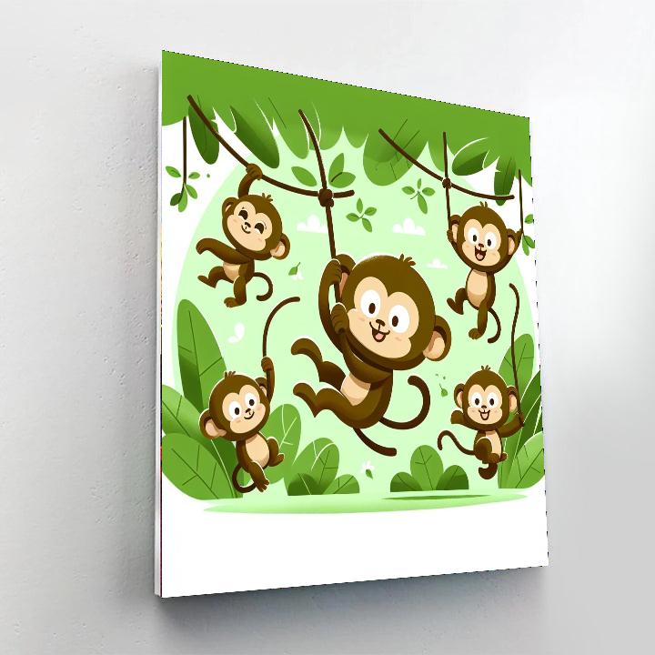 Mischievous Monkey Business Numbered Painting Kits