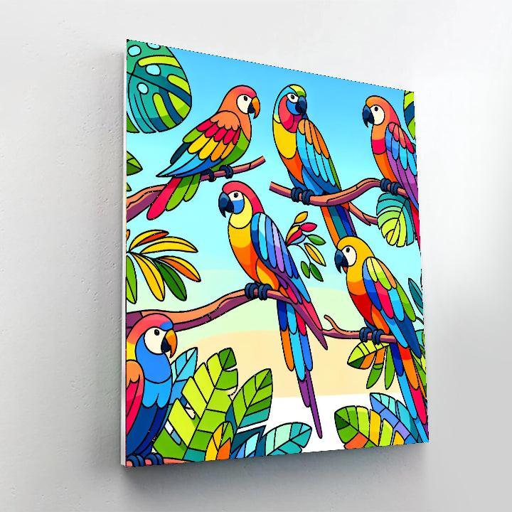 Playful Parrots DIY Paint By Numbers
