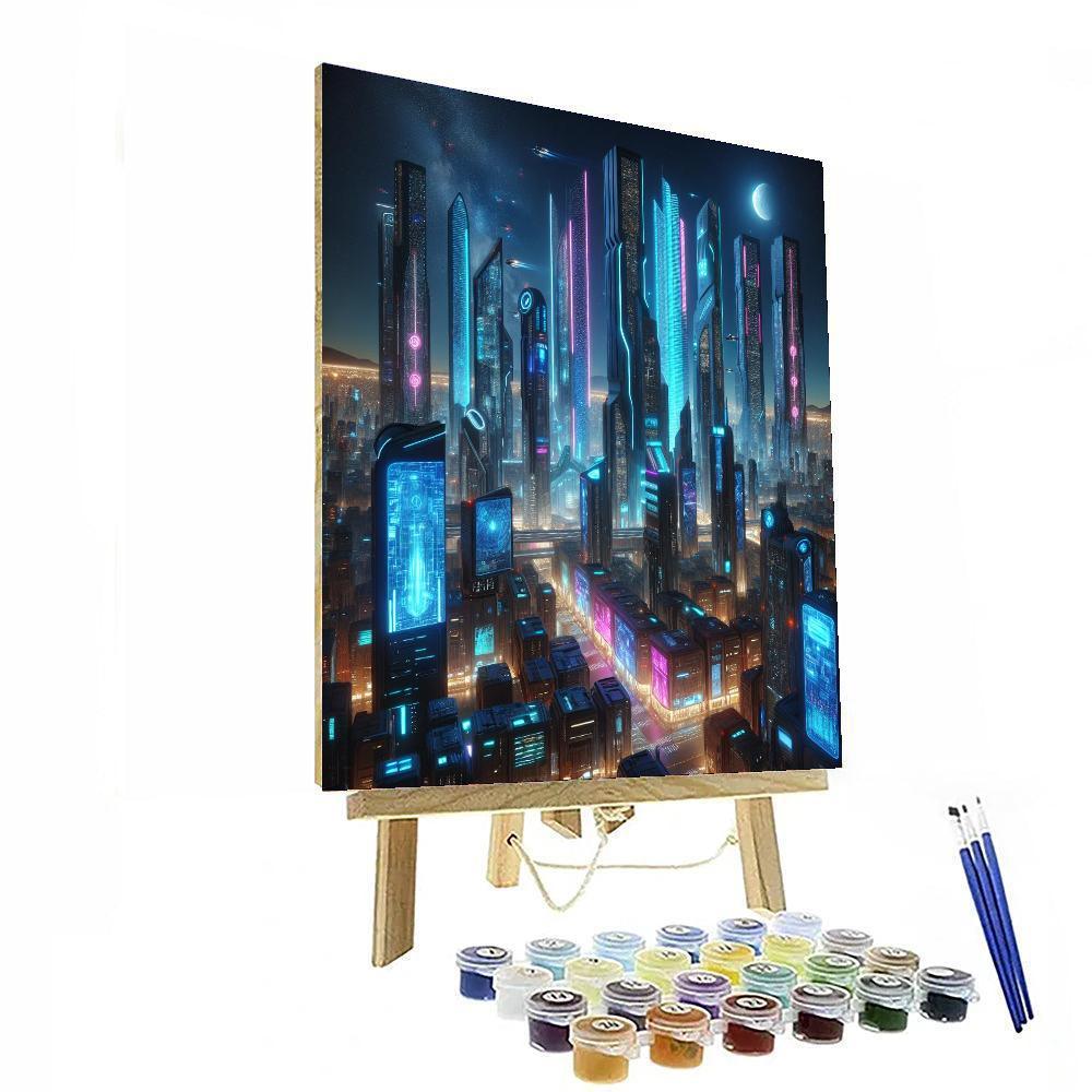 Futuristic Cityscape Dreams Numbered Painting Kits