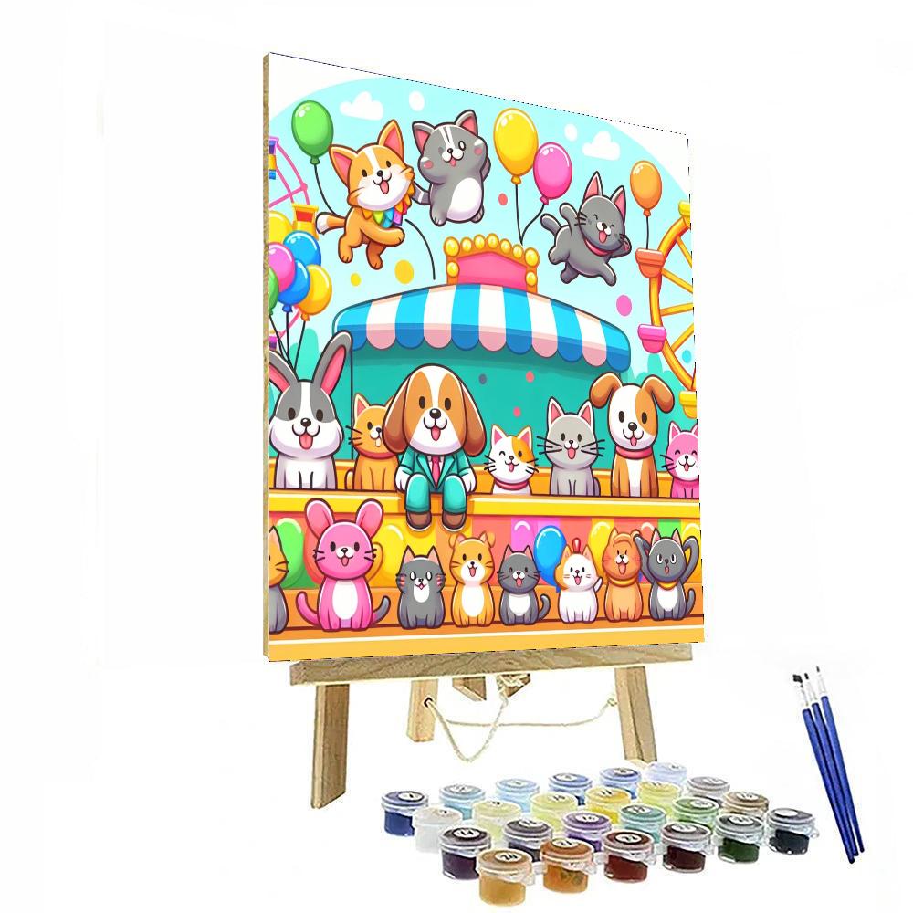 Animal Friends At The Carnival Paint By Numbers Art
