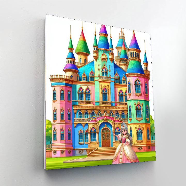 Princess Castle Storybook Scene Number Painting