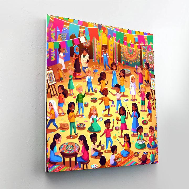 Vibrant Carnival Of Colors Painting By Numbers Kit
