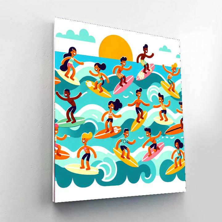 Ocean Wave Warriors Paint By Numbers