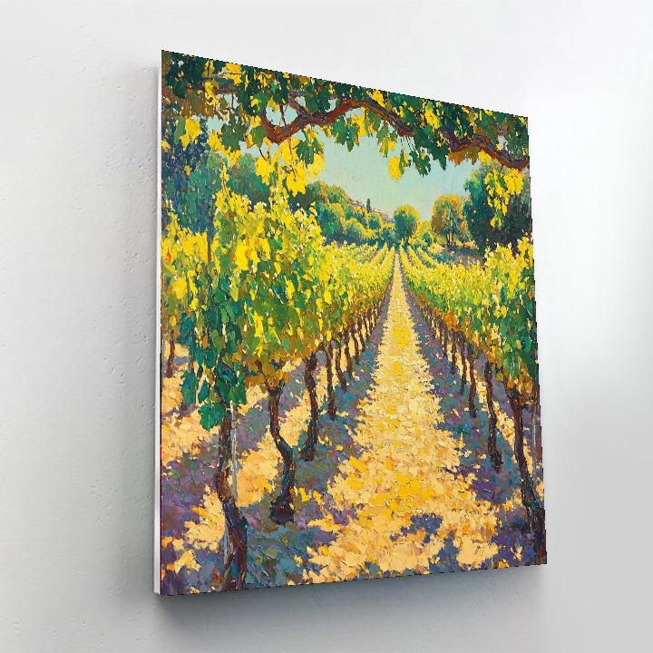 Paul Cézanne Inspired Vibrant Vineyard Scene  Paint By Numbers Art