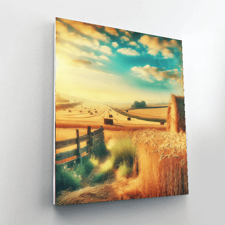 Golden Wheat Harvest Number Painting