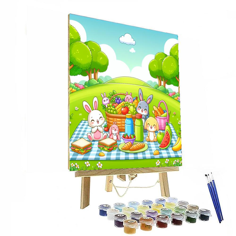 Happy Picnic Scene Paint By Numbers Art