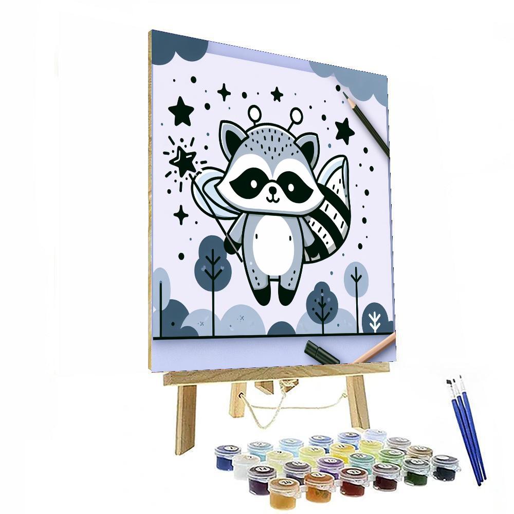 Forest Fairy Raccoon Number Painting