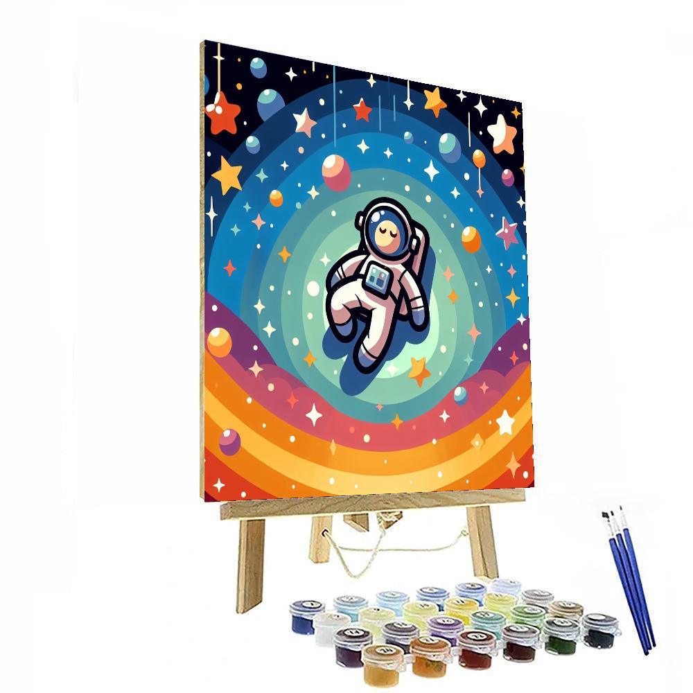 Starry Night Astronaut Number Painting