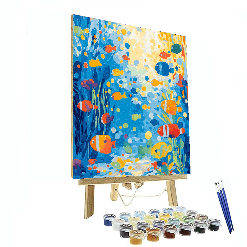 Paul Klee Inspired Colorful Fish Fiesta  Paint By Color