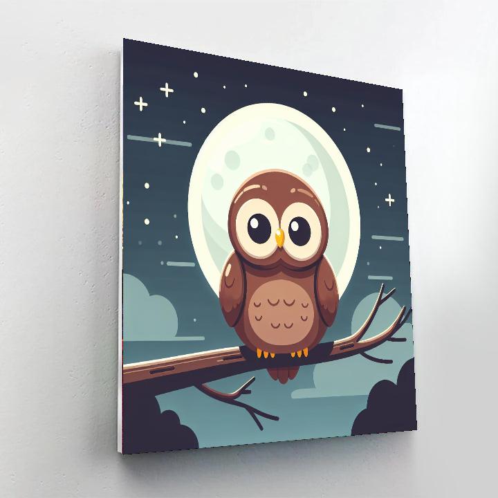 Moonlit Owl Number Painting
