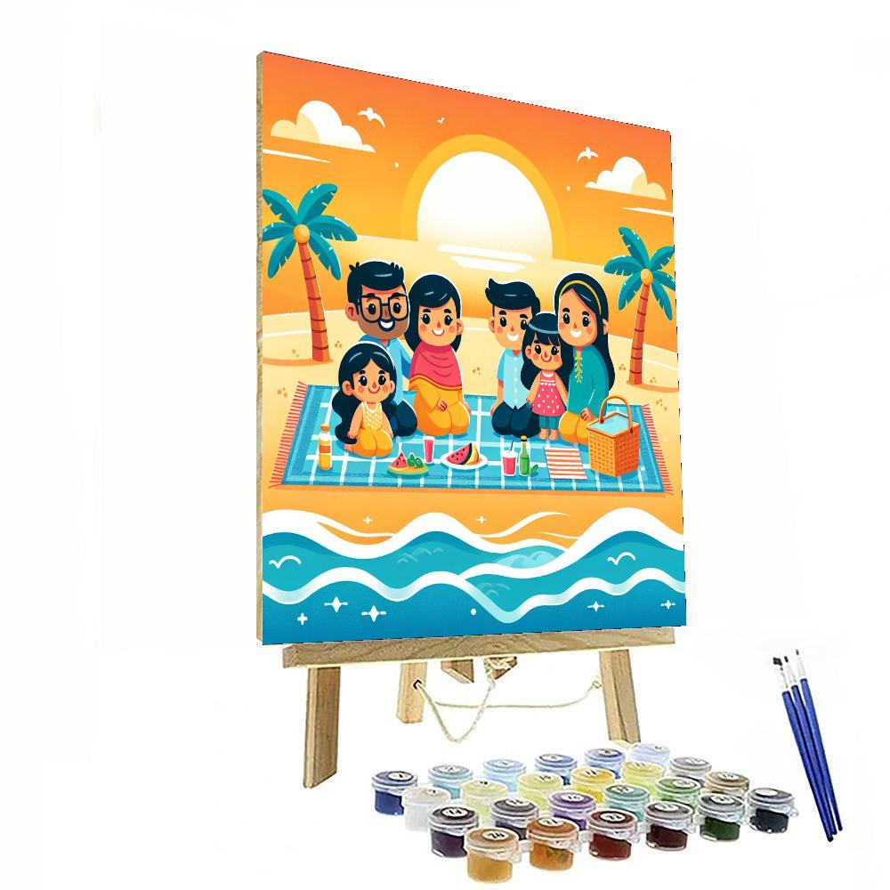 Sunset Beach Picnic Paint By Numbers
