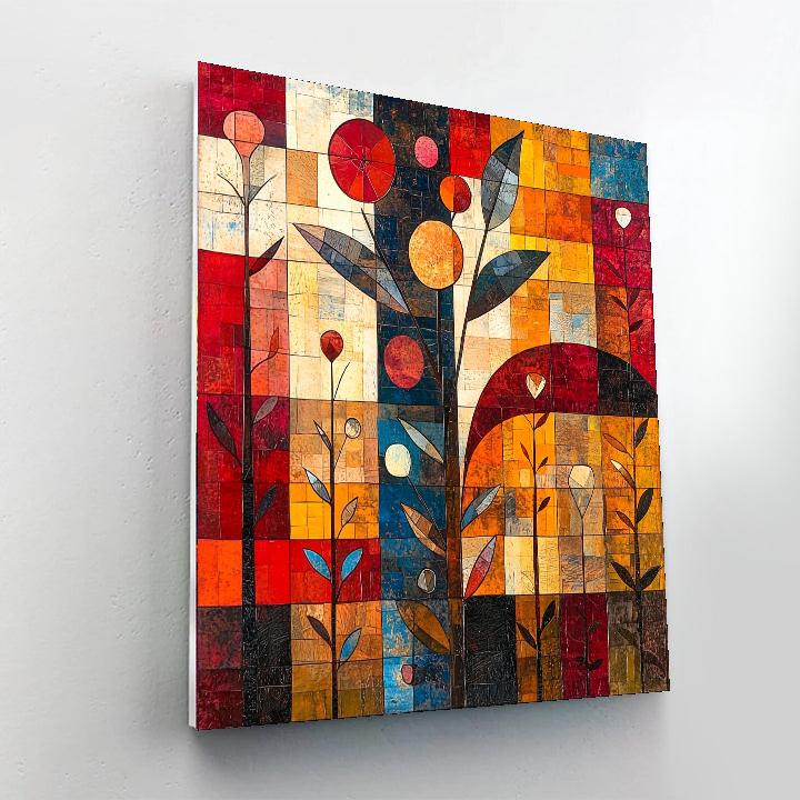 Paul Klee Inspired Symbolic Connections  Number Painting