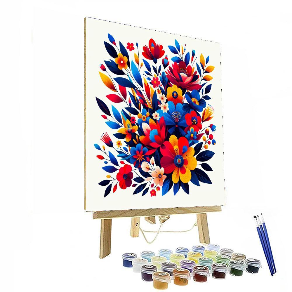 Vibrant Floral Expression Paint By Numbers Art