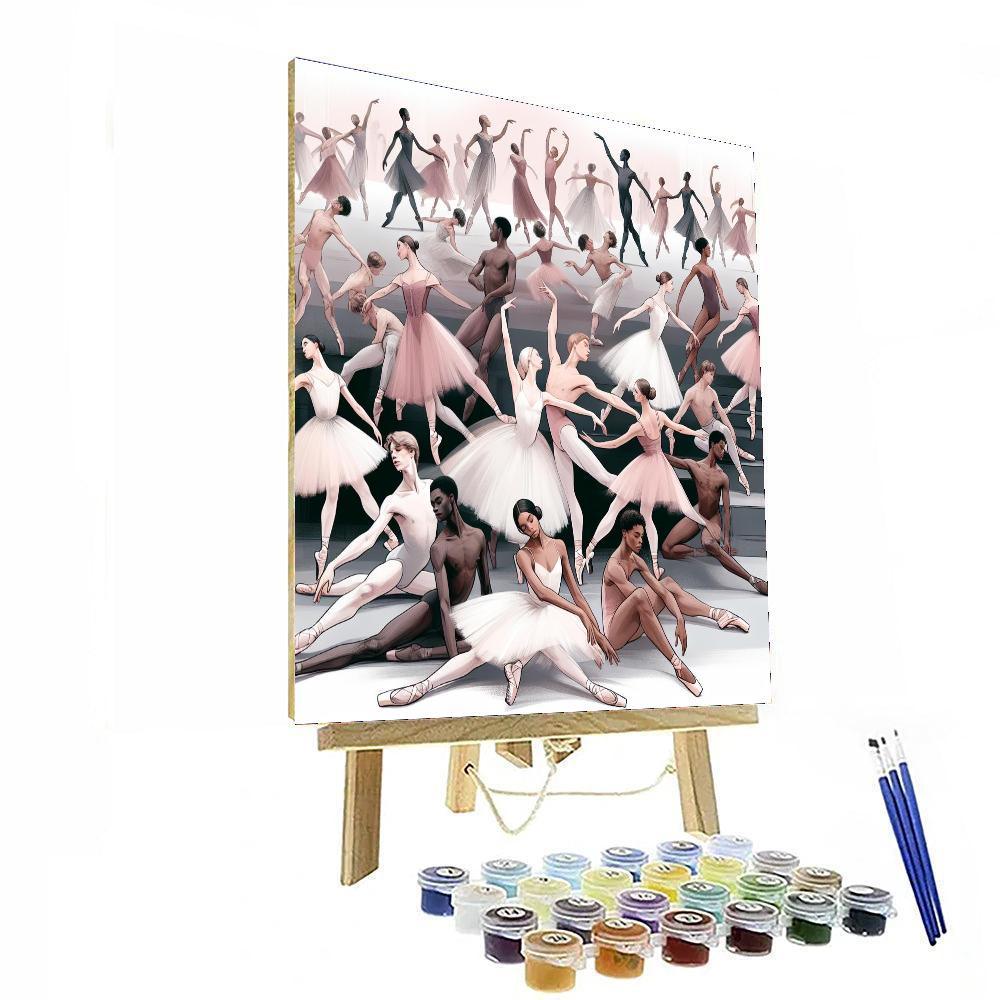 Ballet's Graceful Poise Number Painting