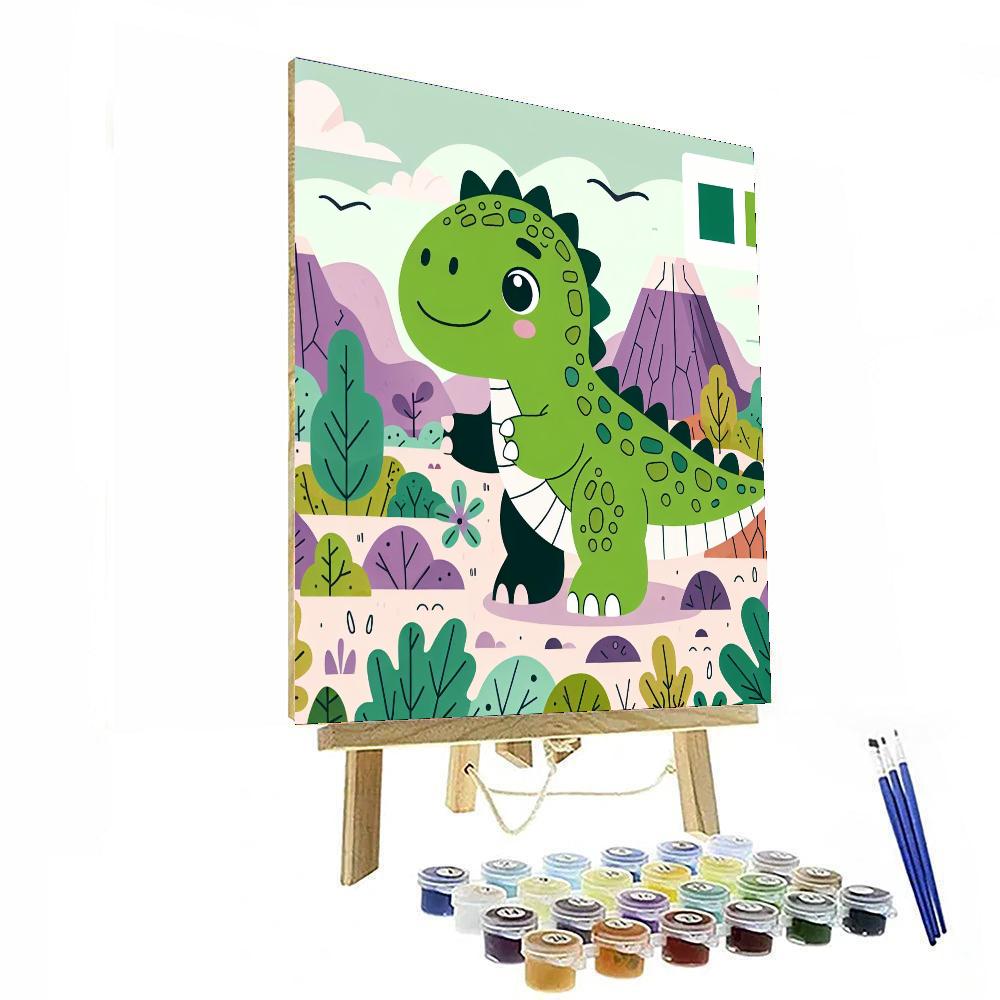 Brave Little Dinosaur Paint By Numbers Art