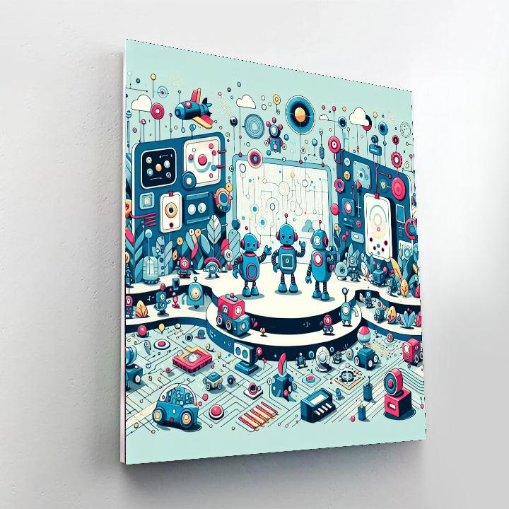 Robotic Realm Rovers Paint By Numbers Art