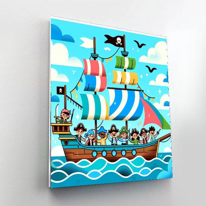 Friendly Pirate Ship Voyage Number Painting