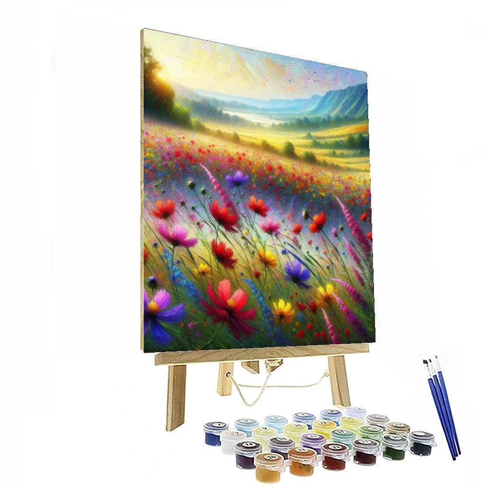 Dancing Wildflowers In The Breeze Number Painting