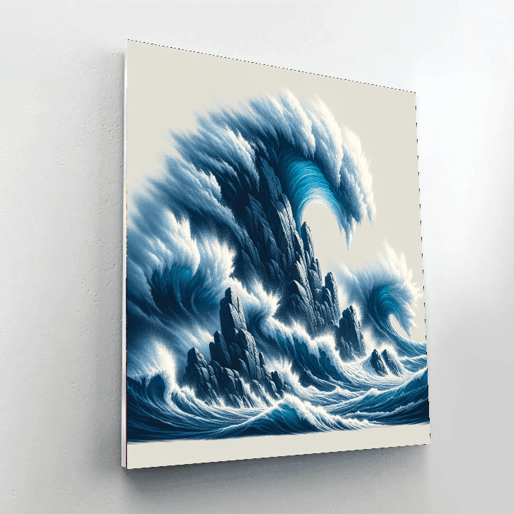 Dynamic Ocean Waves Number Painting