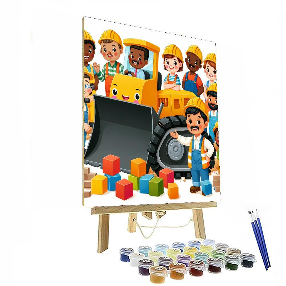Happy Construction Crew Numbered Painting Kits